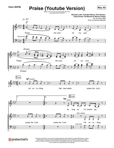 Praise Choir Sheet Music PDF (Elevation Worship / Elevation Choir ...