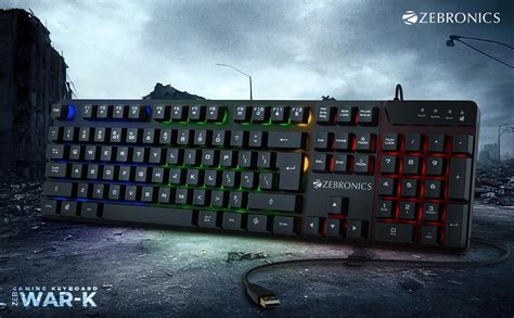 Amazon.in: Buy Zebronics War-K Gaming Keyboard with 104 Keys,Multi ...