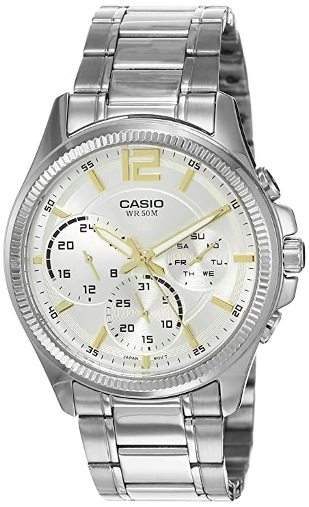 Buy Casio Enticer Men Analog Silver Dial Men's Watch MTP-E305HD-7AVIF ...