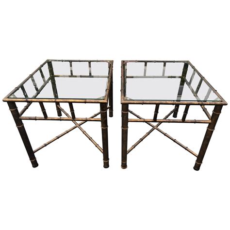 Pair of Gilt Metal and Mercury Glass End Tables at 1stDibs