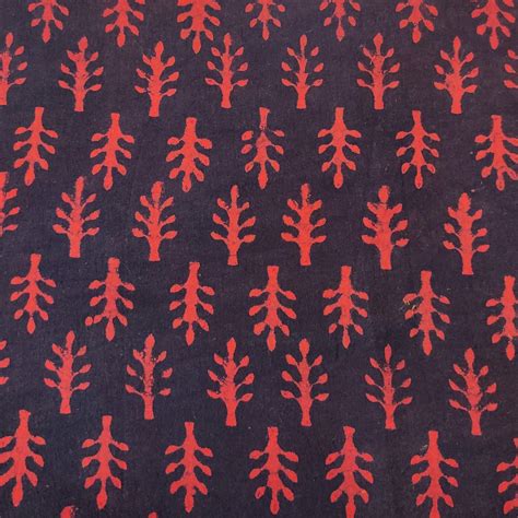 Pre-Cut 1.90 Meters Pure Cotton Special Ankola Dabu Dark Bungandy With ...