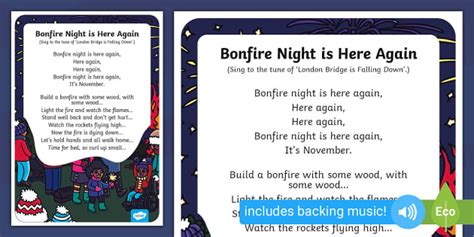 Bonfire Night Is Here Again Rhyme (teacher made) - Twinkl