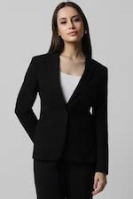 Buy Women Black Solid Blazer Online - 944962 | Van Heusen