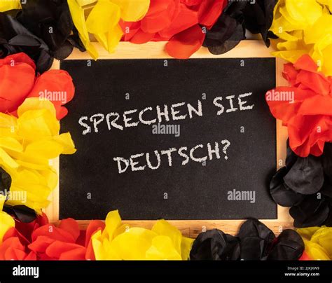 blackboard with german colors and german text sprechen sie deutsch, in ...
