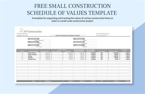 Excel Construction Templates - Free Word Template