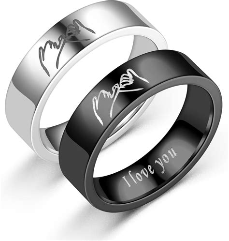 2 Pcs Pinky Promise Rings, Couples Matching Rings Friendship Best ...