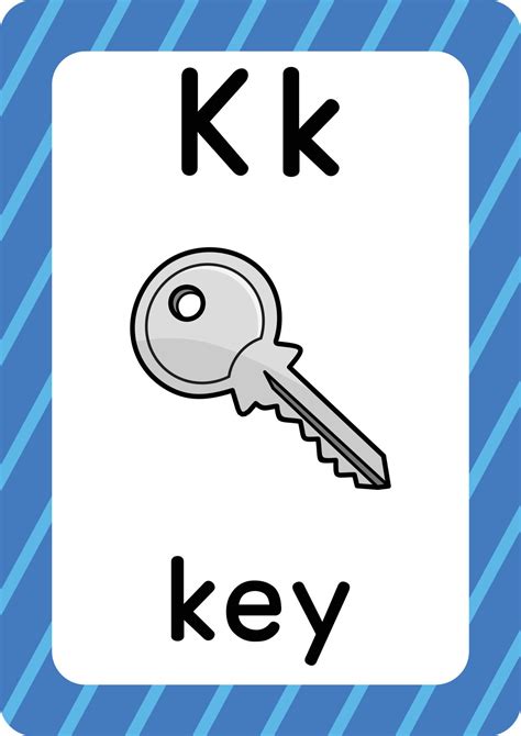 Key vector isolated on white background letter K flashcard Key cartoon | Alphabet flash cards ...