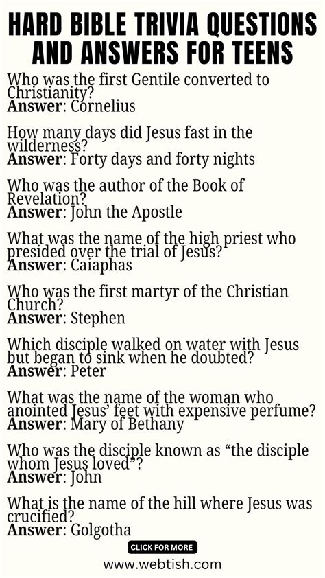 100 bible trivia questions and answers for adults easy and hard – Artofit