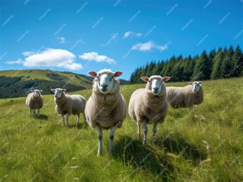 Premium AI Image | Sheep in a pasture