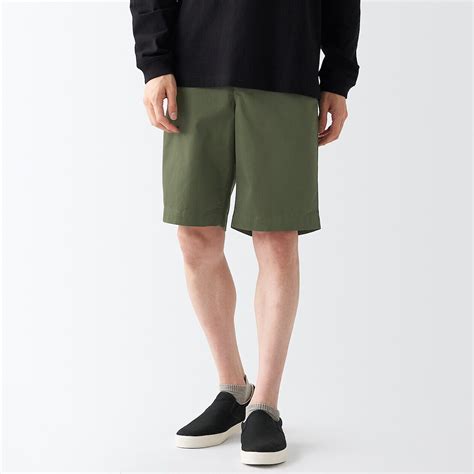 Chino short pants MEN XL Khaki green | MUJI
