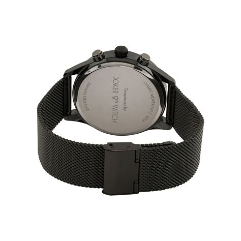 Joker & Witch Quant Black Dial Gunmetal Mesh Strap Watch – GlobalBees Shop