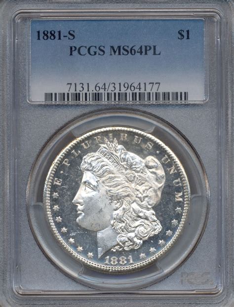 1881-S $1 Morgan Silver Dollar Coin PCGS MS64PL