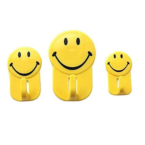 AARIV INTERNATIONAL Plastic Self-Adhesive Smiley Hooks Load Capacity 1 ...