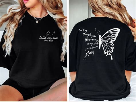 In Memory of a Lost Loved One Shirt. Personalized Name and Dates ...