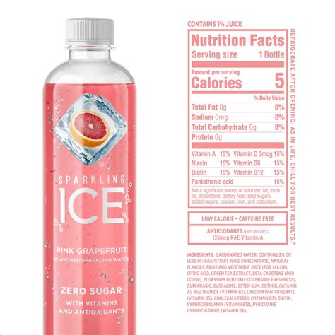 Sparkling Ice, Pink Grapefruit Sparkling Water, with Antioxidants and ...