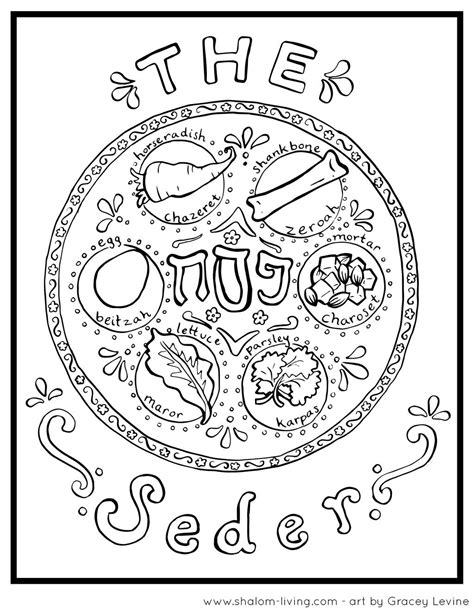 The Seder of Pesach Coloring Pages - XColorings.com