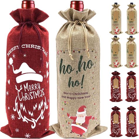 Amazon.com: 24 Pcs Burlap Wine Gift Bags with Tags and Ropes - Reusable ...