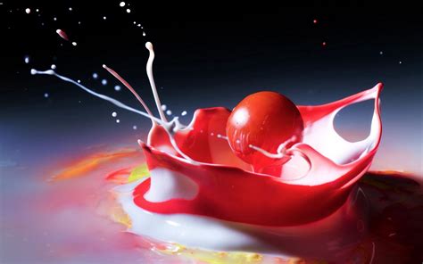 Download wallpaper 1440x900 close-up, drop, red, spray, liquid ...