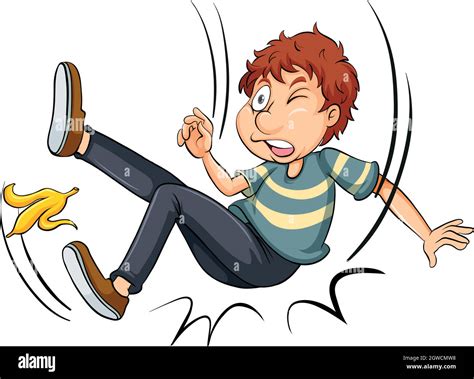 Man slipping on banana skin Stock Vector Image & Art - Alamy