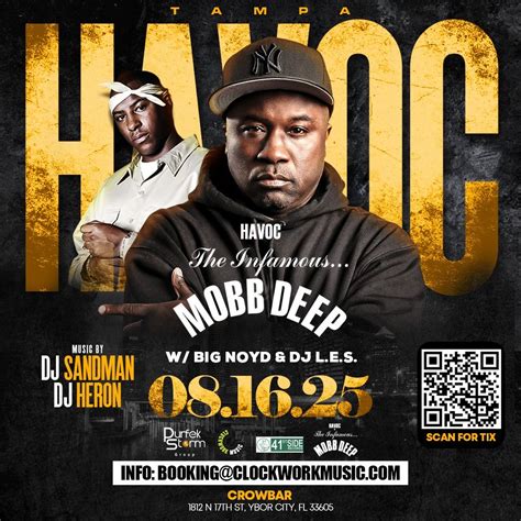 MOBB DEEP LIVE IN TAMPA AUGUST 16TH, Crowbar, Tampa, 16 August to 17 ...
