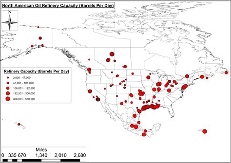 Map of Oil Refineries In USA