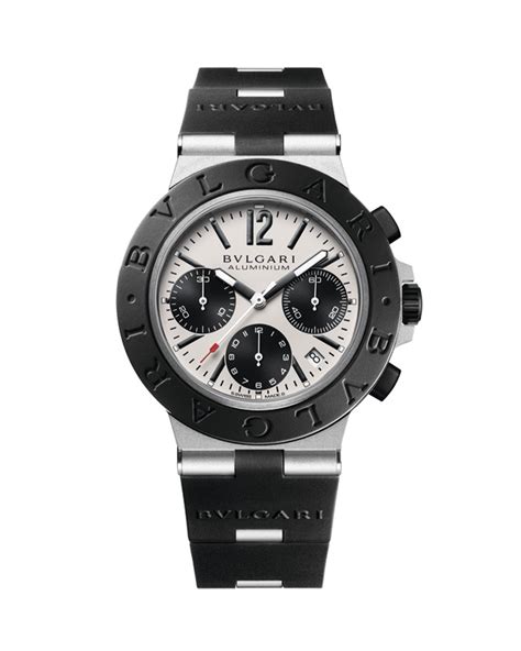 Bvlgari - Bvlgari Aluminium Watch For Men with Black Rubber Strap ...