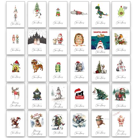 Buy 30 Christmas Cards with Puns - Wish Someone Merry Christmas in ...