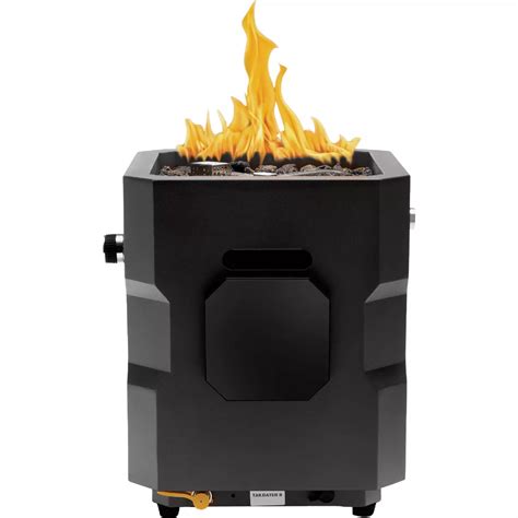 Ukiah Tailgater II 17 In. Black Square Gas Fire Pit with Beat to Music ...