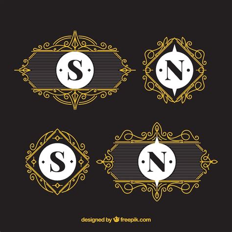 Collection de logos avec style vintage et luxe | Vecteur Gratuite
