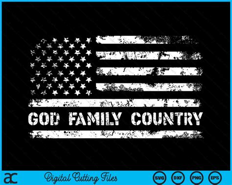 God Family Country Patriotic Christian American Flag SVG Cutting Files – creativeusarts - country religion family