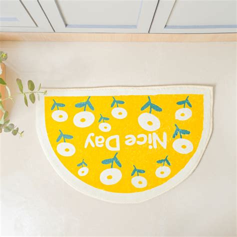 Yellow Flowers Small Rug Online - Premium Door Mat | Nestasia