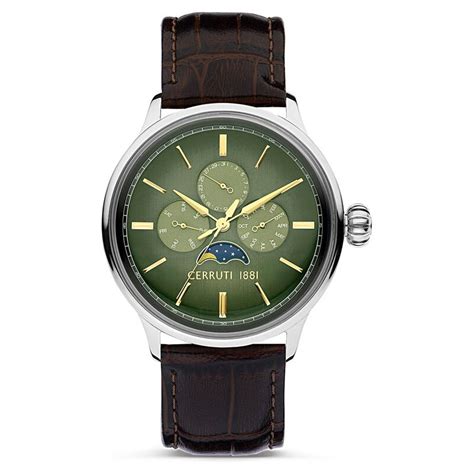 Buy Online Cerruti 1881 Green Dial Leather Strap Watch for Men ...