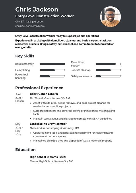 20 Construction Worker Resume Examples and Templates for 2026 - Resume.org