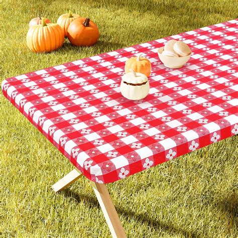 Amazon.com: Spotjoy Rectangle Picnic Table Cloth, Waterproof Elastic ...