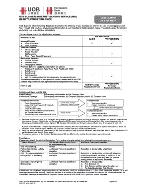 Fillable Online UOB BIB Service Registration Form - United Overseas ...