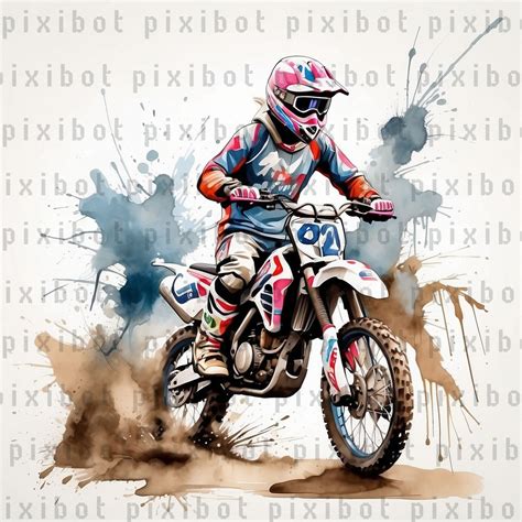 11 Dirt Bike Clip Art, Motocross JPG, Motorcycle, Printable Watercolor ...