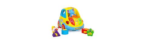 Buy Smartcraft Cartoon Smart Bus Toy with Animals Blocks, Light and ...