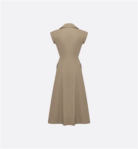 Mid-Length Dress Olive Cotton Gabardine | DIOR