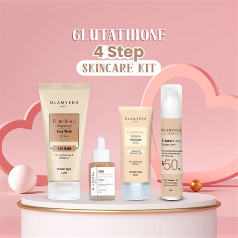 Glamveda Glutathione 4-Step Skincare Routine For Healthy & Radiant Ski ...