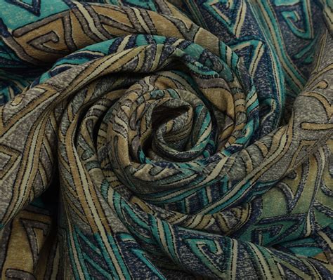Sushila Vintage Multi-Color Saree Pure Crepe Silk Printed 5 Yard Soft
