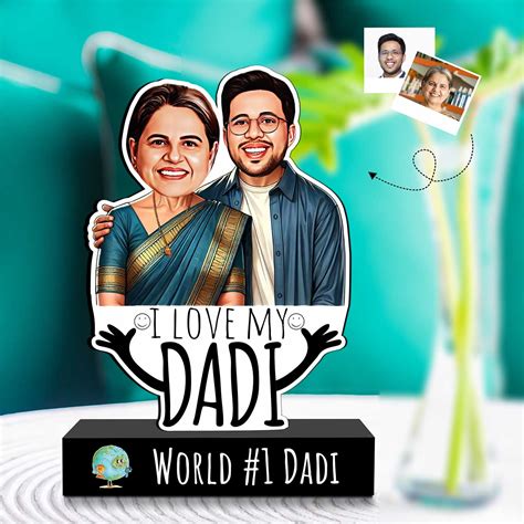 Buy Photo Personalized "World’s #1 Dadi" MDF Wood Caricature Cutout ...