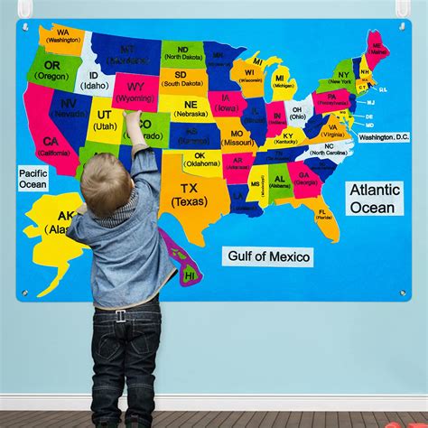 WATINC United States Map Felt-Board Stories Set 54Pcs Preschool ...