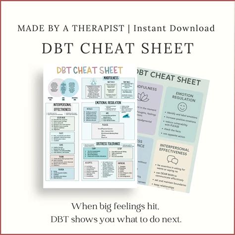 DBT Skills Cheat Sheet for Calm & Emotional Control – Inspire Planners