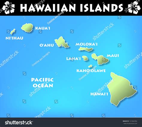 Map Of The Hawaiian Islands Stock Photo 131064782 : Shutterstock