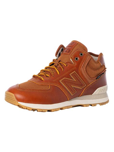 New Balance 574h Leather Trainers in Brown for Men | Lyst UK