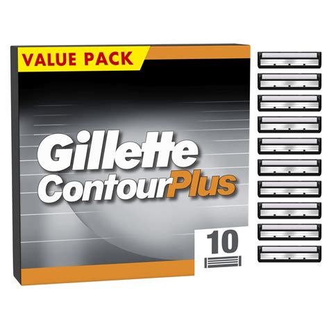 Buy Gillette Contour Plus Razor Blades Men, Pack of 10 Razor Blade ...