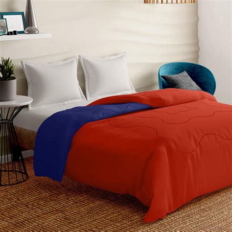 Buy PORTICO Esparta Red Solid Cotton Double Comforter - 230x250cm from ...