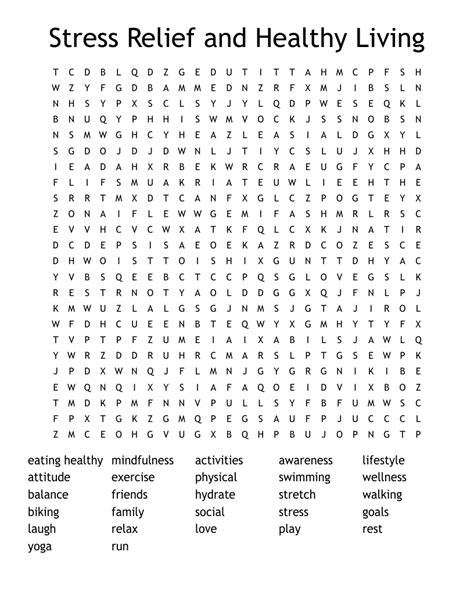 Healthy Lifestyles Word Search - WordMint
