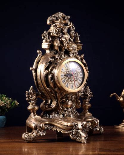 Vintage Brass Victorian Style Table Clock | 19.2 Inch – Budhshiv.com