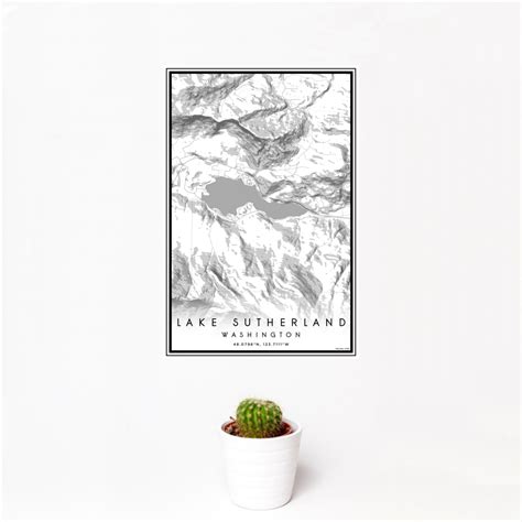 Lake Sutherland - Washington Map Print in Classic — JACE Maps